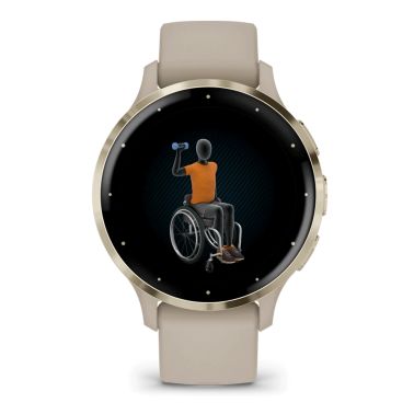 Montre connectée Garmin Venu 3S Soft Gold bracelet silicone lin 41 mm 010-02785-02