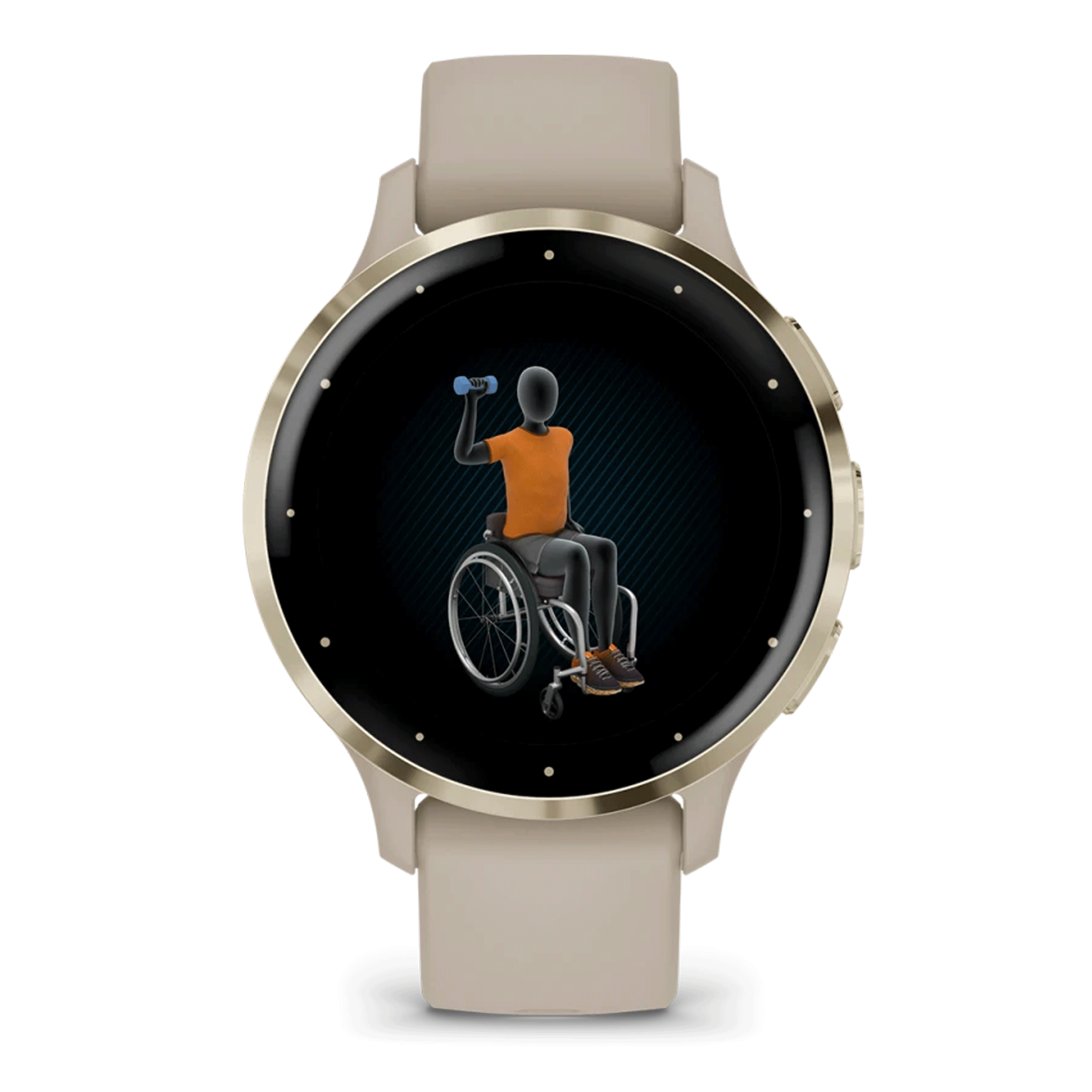 Garmin Venu 3S Soft Gold linen silicone strap 41 mm
