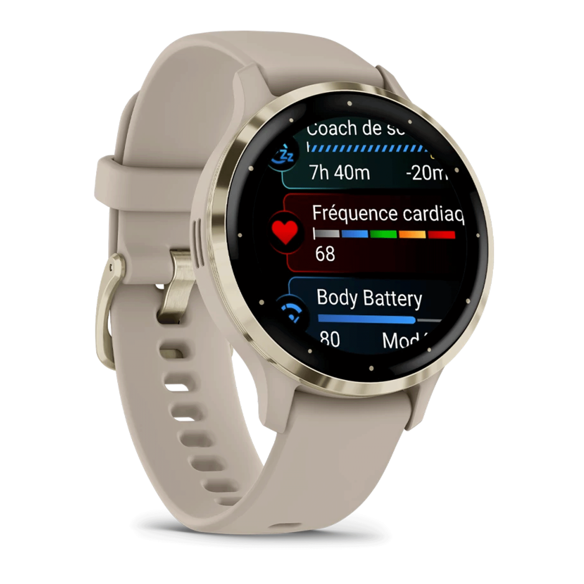 Garmin Venu 3S Soft Gold linen silicone strap 41 mm
