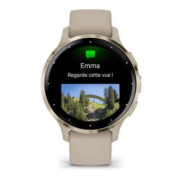 Garmin Venu 3S Soft Gold linen silicone strap 41 mm