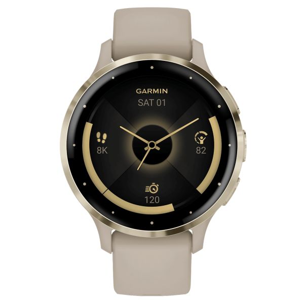 Garmin Venu 3S Soft Gold linen silicone strap 41 mm