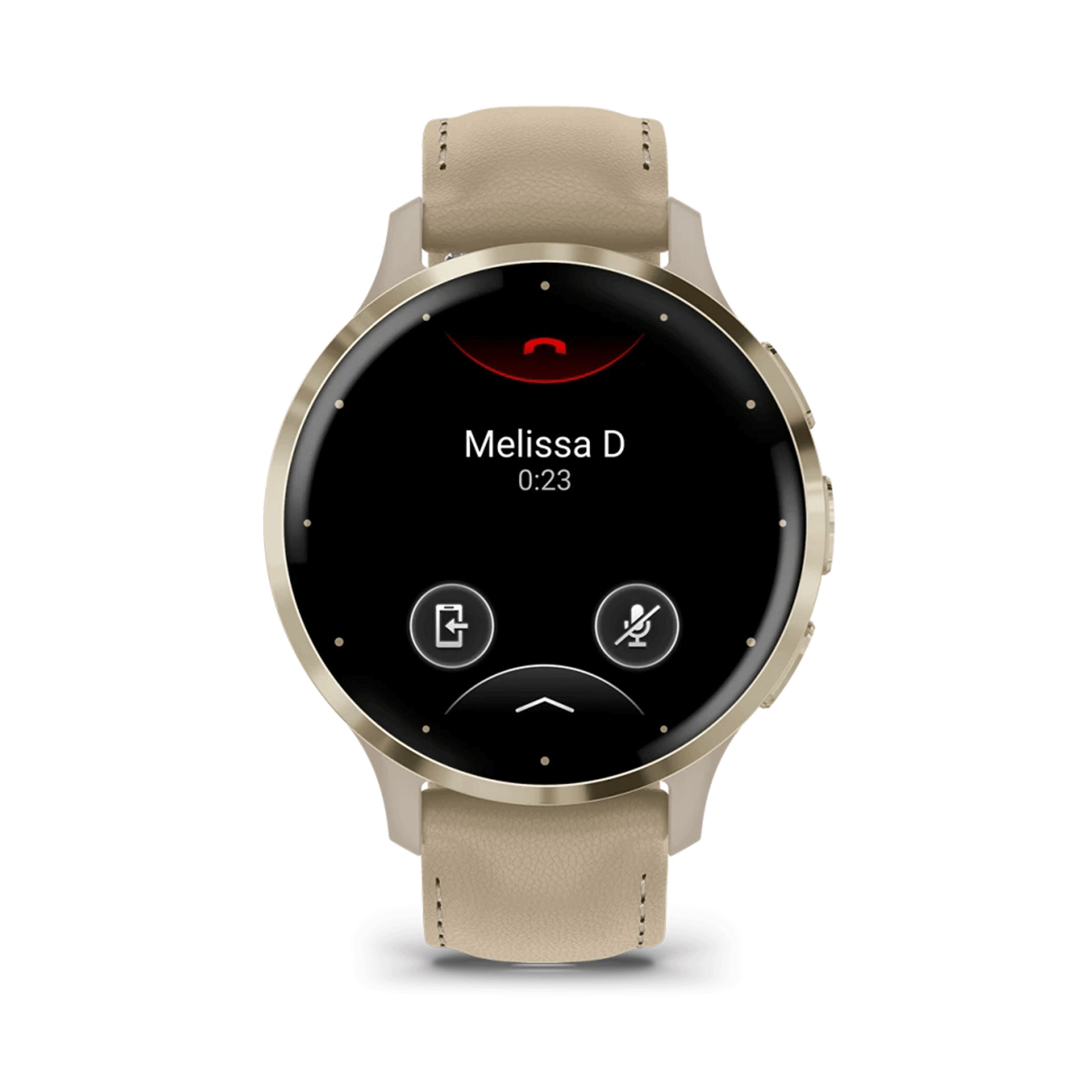Garmin Venu 3S Soft Gold linen leather strap 010 02785 55 Lepage