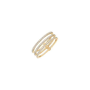 Bague Messika Gatsby 3 rangs en or jaune et diamants - Soldat_PL