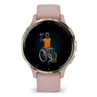 Garmin Venu 3S Soft Gold pink silicone strap 41 mm