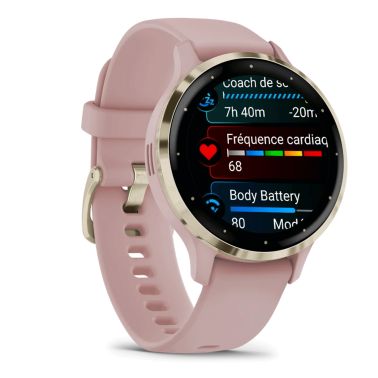Garmin Venu 3S Soft Gold pink silicone strap 41 mm