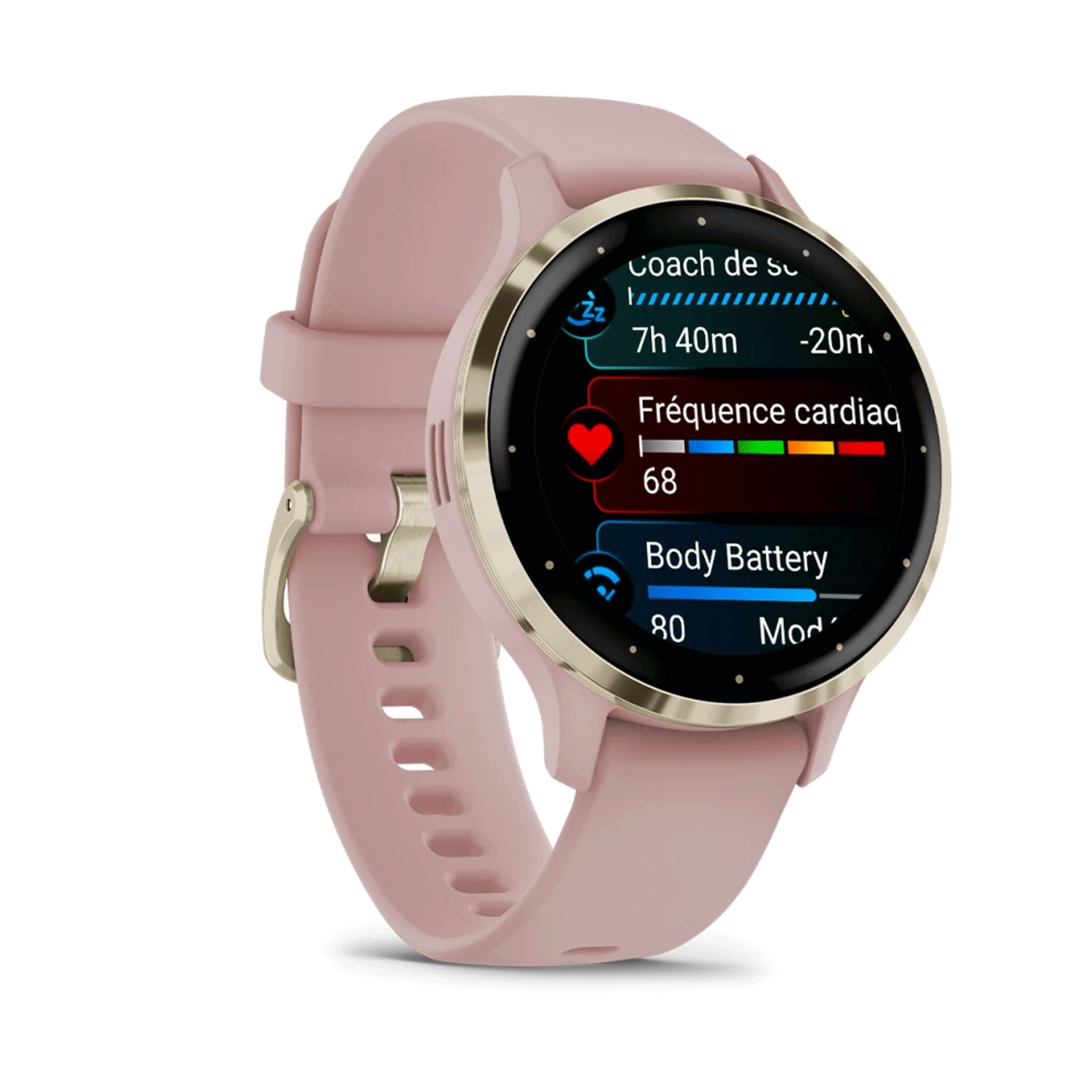 Pour Garmin Vivoactive 3 Bracelet de montre en silicone bicolore à carreaux  20 mm (rose +