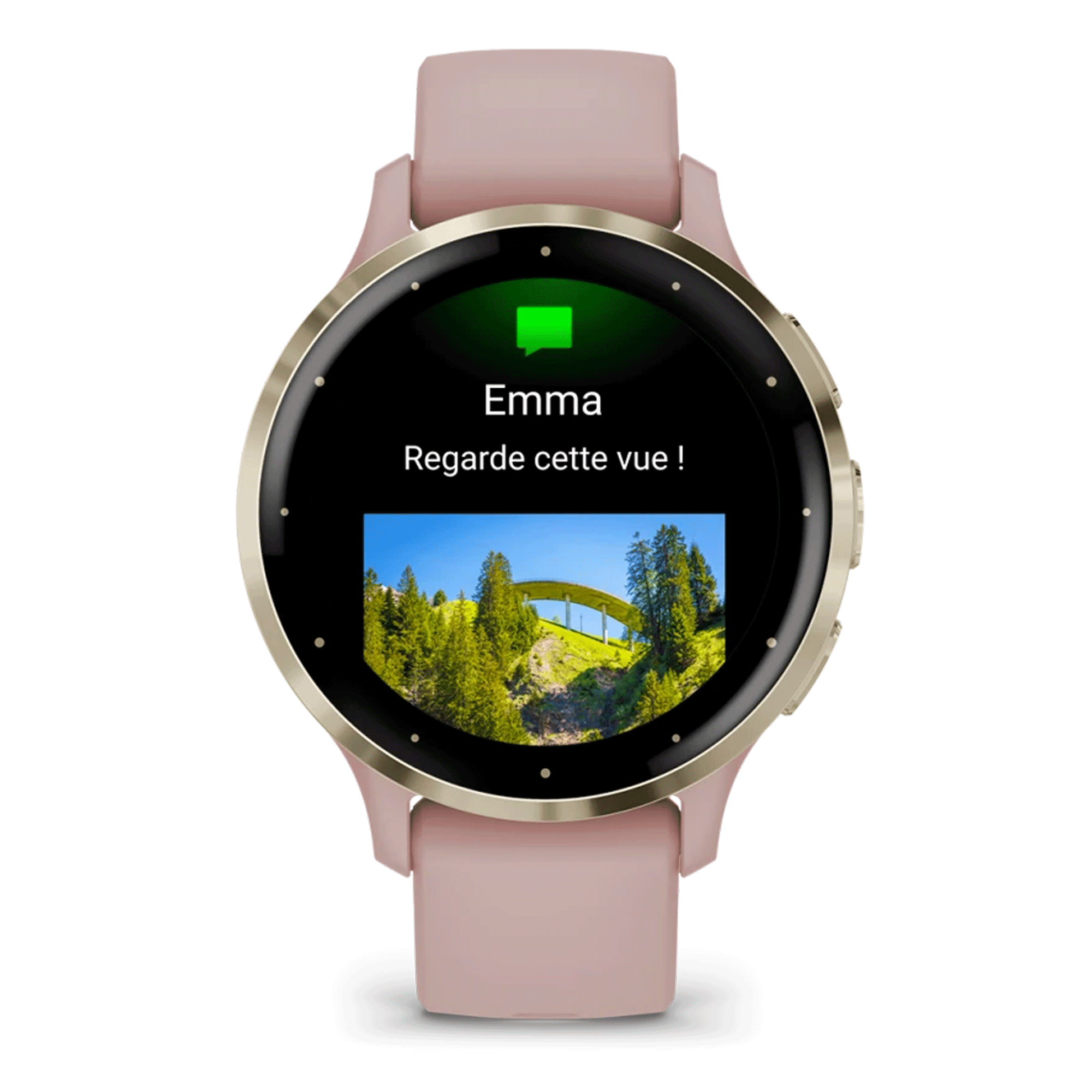 Garmin Venu 3S Soft Gold pink silicone strap 41 mm