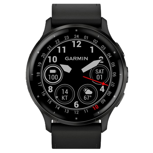 Garmin Venu 3 Gray black leather strap 45 mm