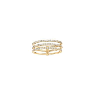 Bague Messika Gatsby 3 rangs en or jaune et diamants - Top