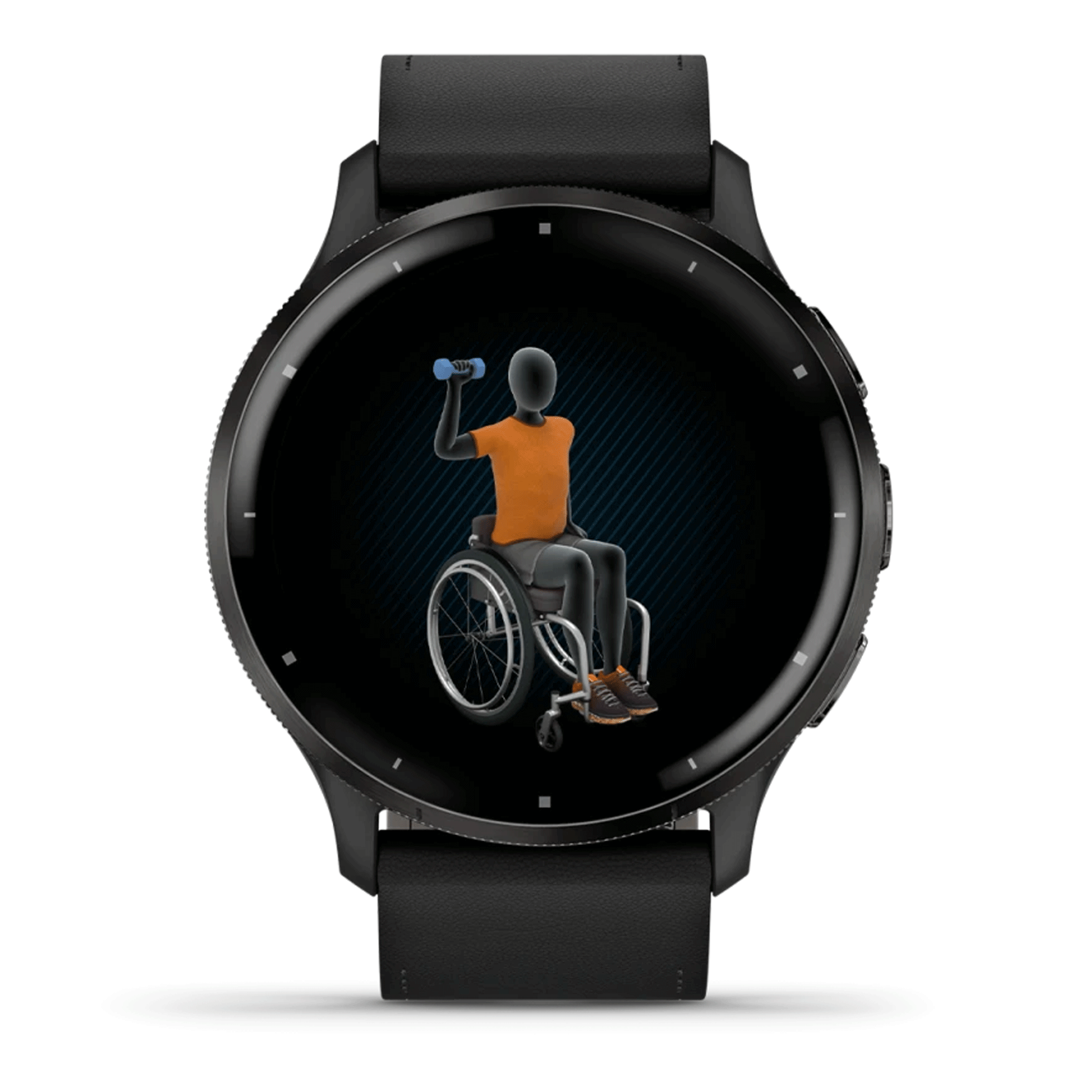 Montre connectée Garmin Venu 3 Gray bracelet cuir noir 45 mm 010-02784-52