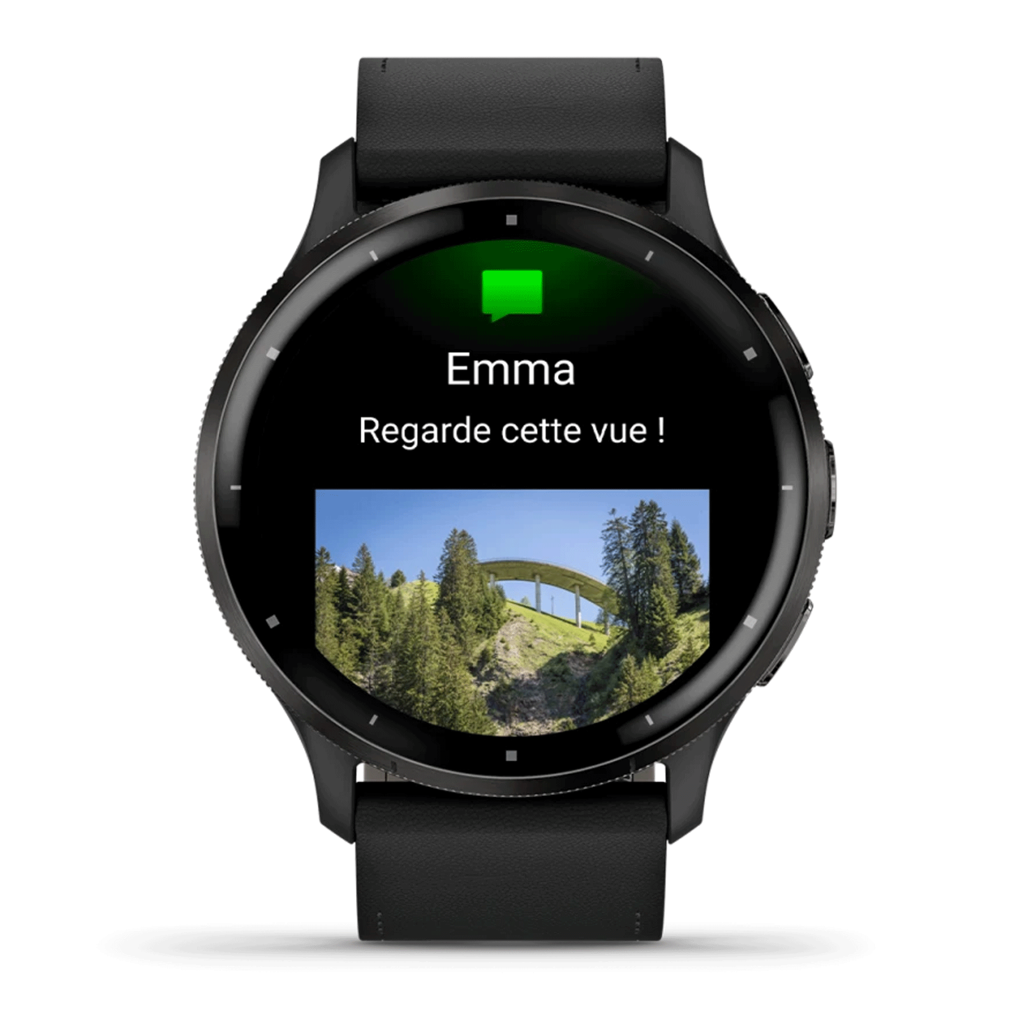 Montre connectée Garmin Venu 3 Gray bracelet cuir noir 45 mm 010-02784-52
