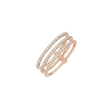 Bague Messika Gatsby 3 rangs en or rose et diamants