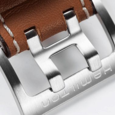 Hamilton Khaki Aviation X-Wind automatic watch black dial brown leather strap 44 mm