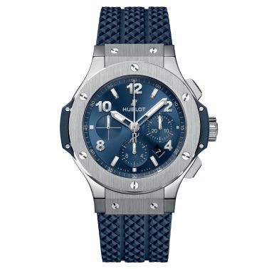 Montre Hublot Classic Fusion Blue Chronograph Titanium cadran bleu bracelet cuir et caoutchouc 45 mm