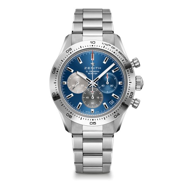 Montre Zenith Chronomaster Sport automatique cadran bleu bracelet acier 41 mm