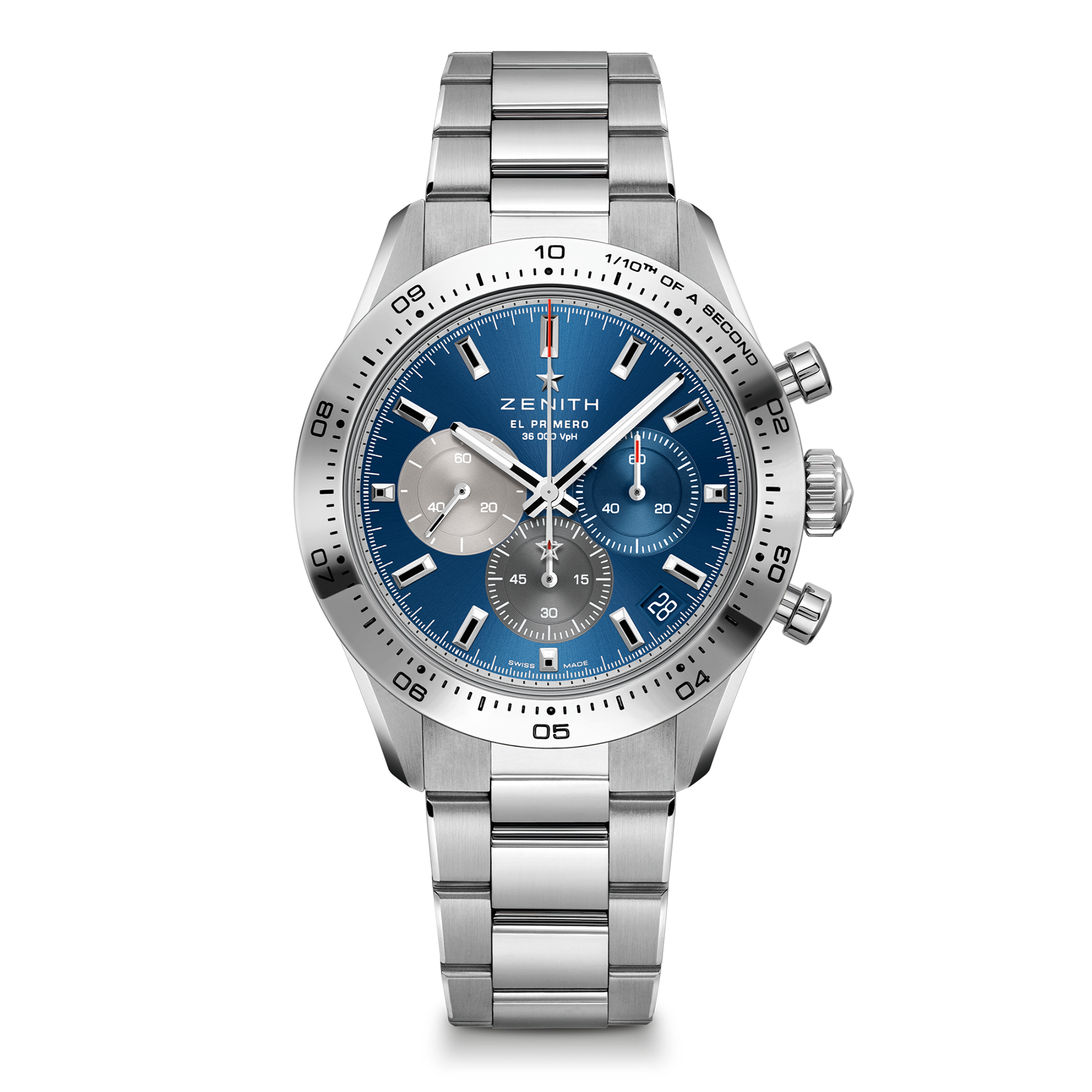 Montre Zenith Chronomaster Sport automatique cadran bleu bracelet acier 41 mm
