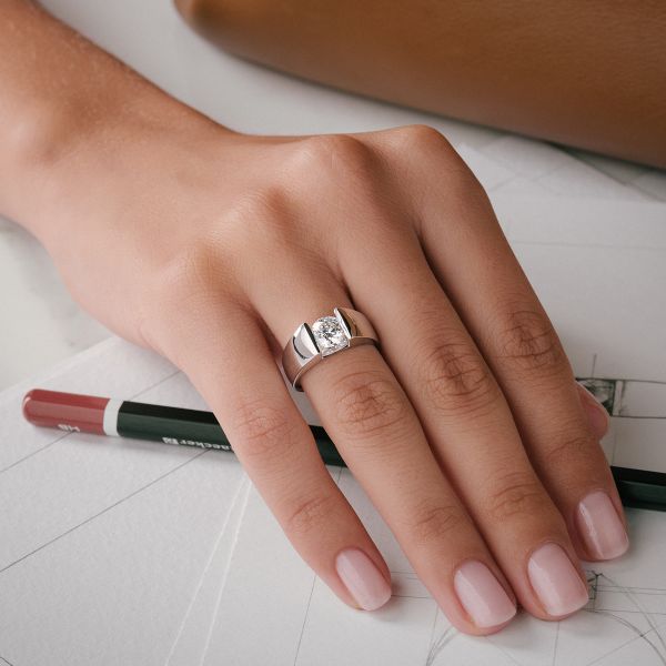 Lepage Audacieuse engagement ring in rose gold and diamond