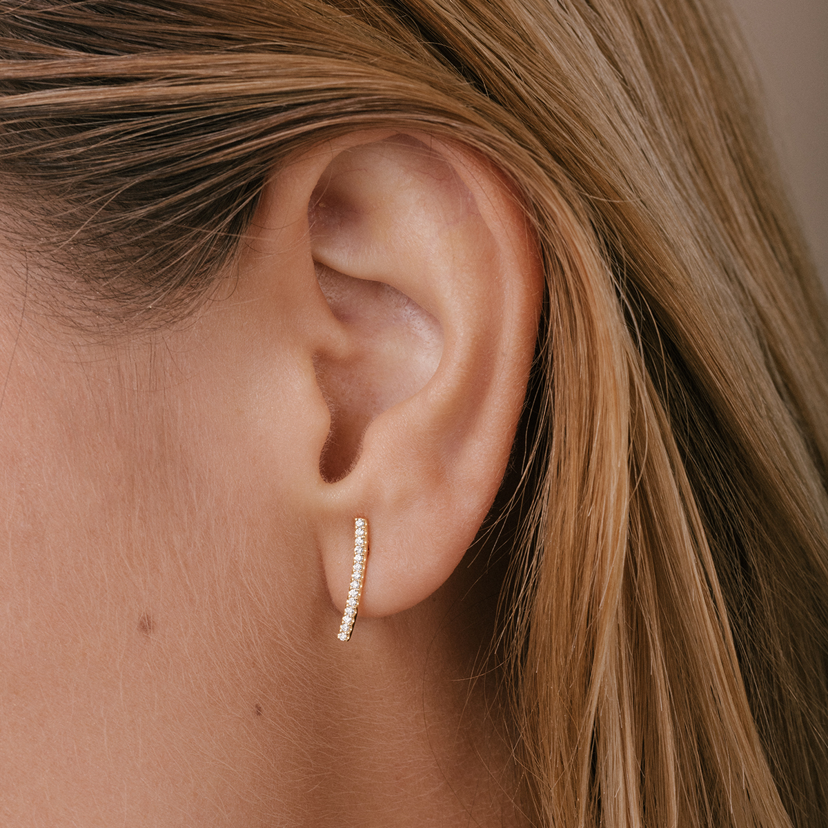 Boucles d'oreilles Lepage Audacieuse en or rose et diamants