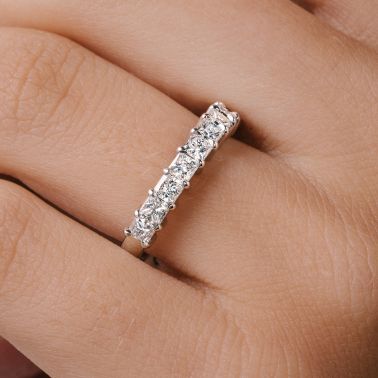 Lepage Malicieuse wedding ring-white gold-princess-cut diamonds