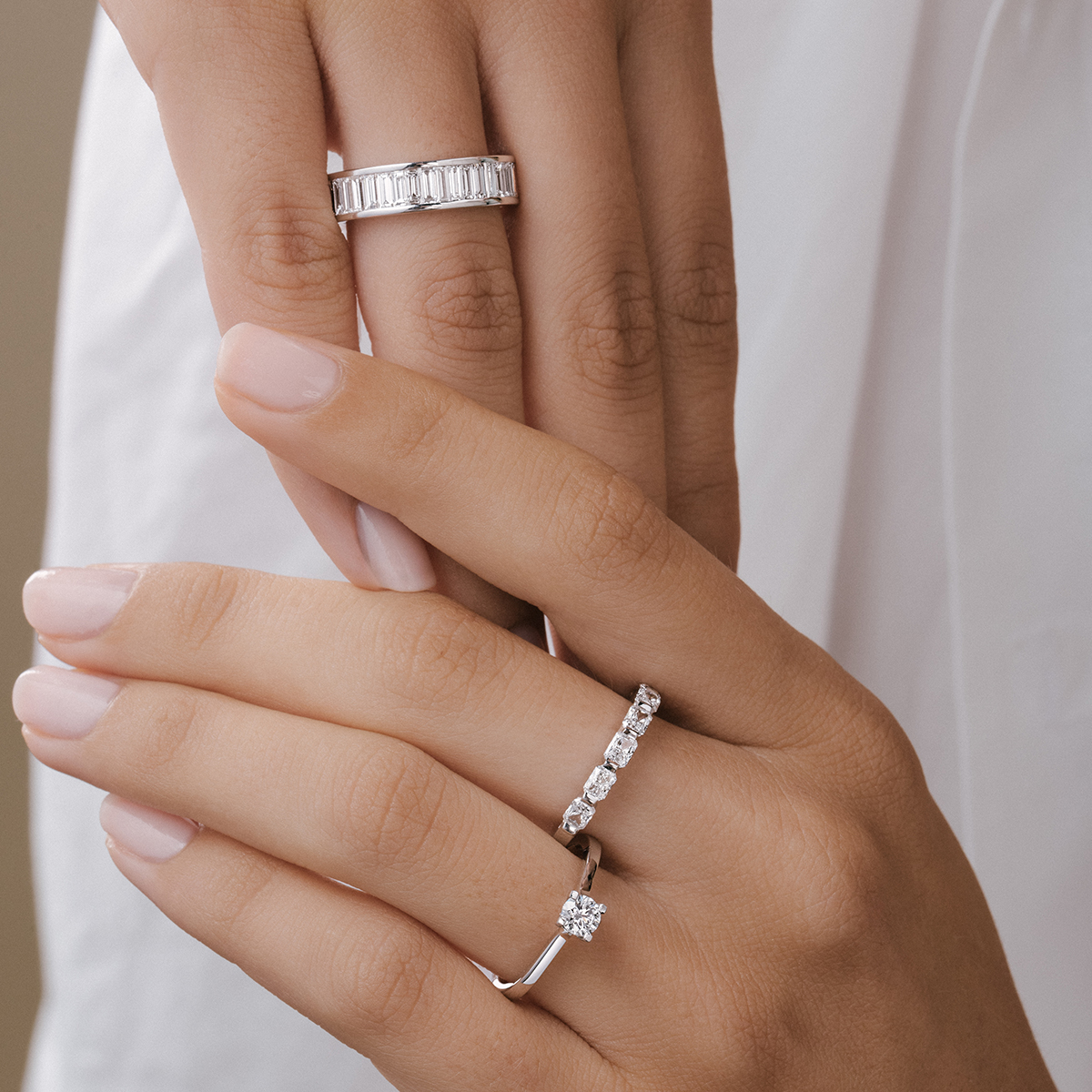 Lepage Fougueuse wedding ring in rose gold and radiant cut diamonds