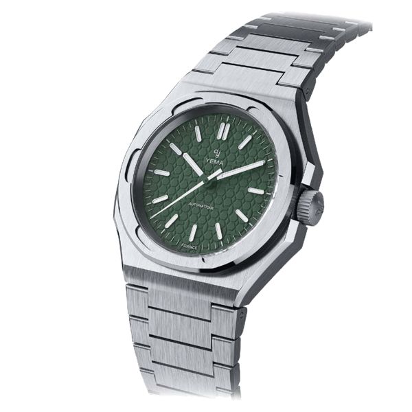 Montre Yema Urban Traveller automatique cadran vert bracelet acier 39 mm YWTR23-ZMS