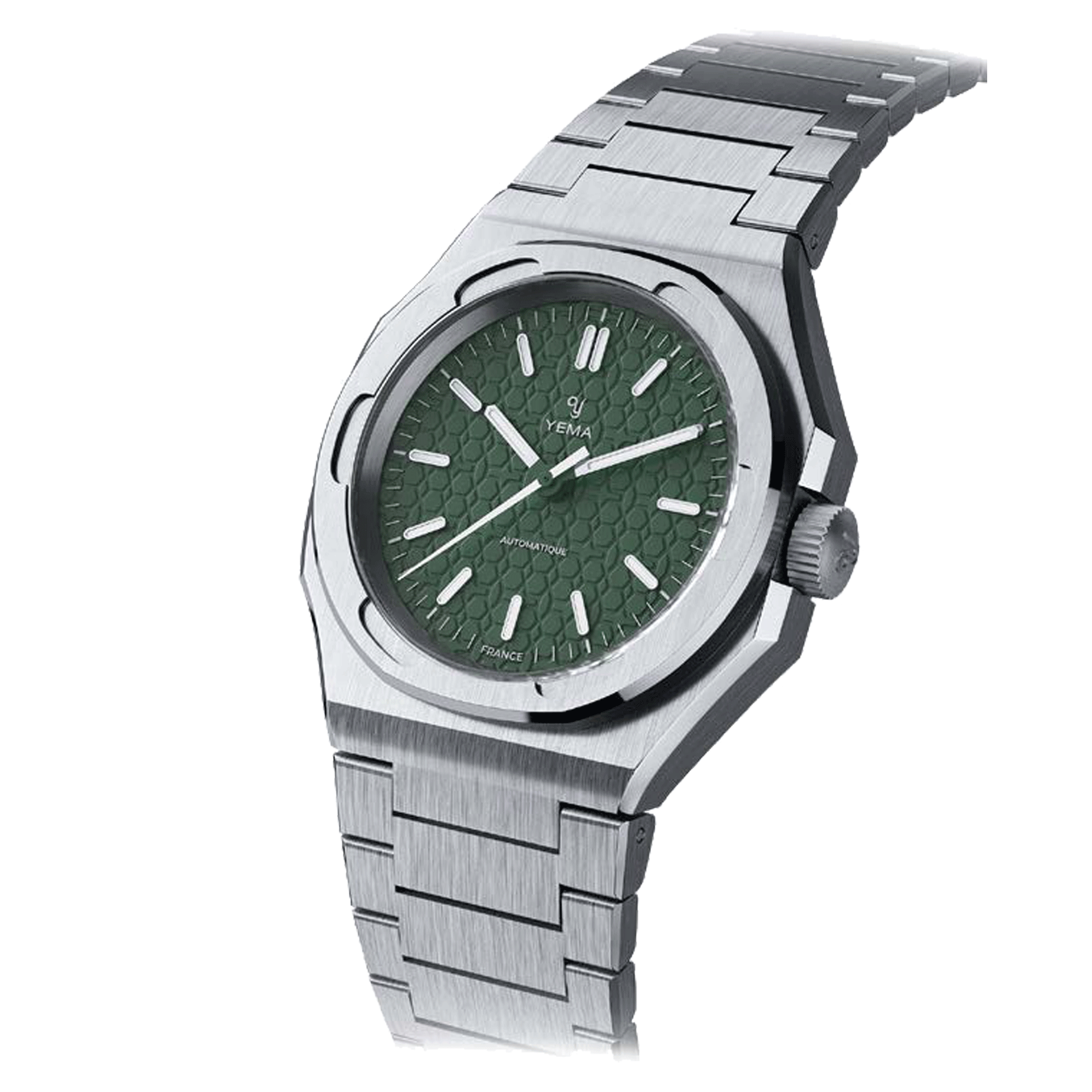 Montre Yema Urban Traveller automatique cadran vert bracelet acier 39 mm YWTR23-ZMS