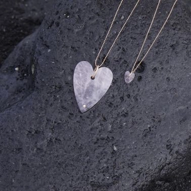 Collier Ginette NY Angèle Jumbo en or rose et quartz rose 