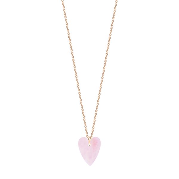 Ginette NY Angèle Mini necklace in rose gold and rose quartz
