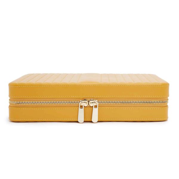 Wolf Maria large zip jewelry case in yellow leather | LEPAGE