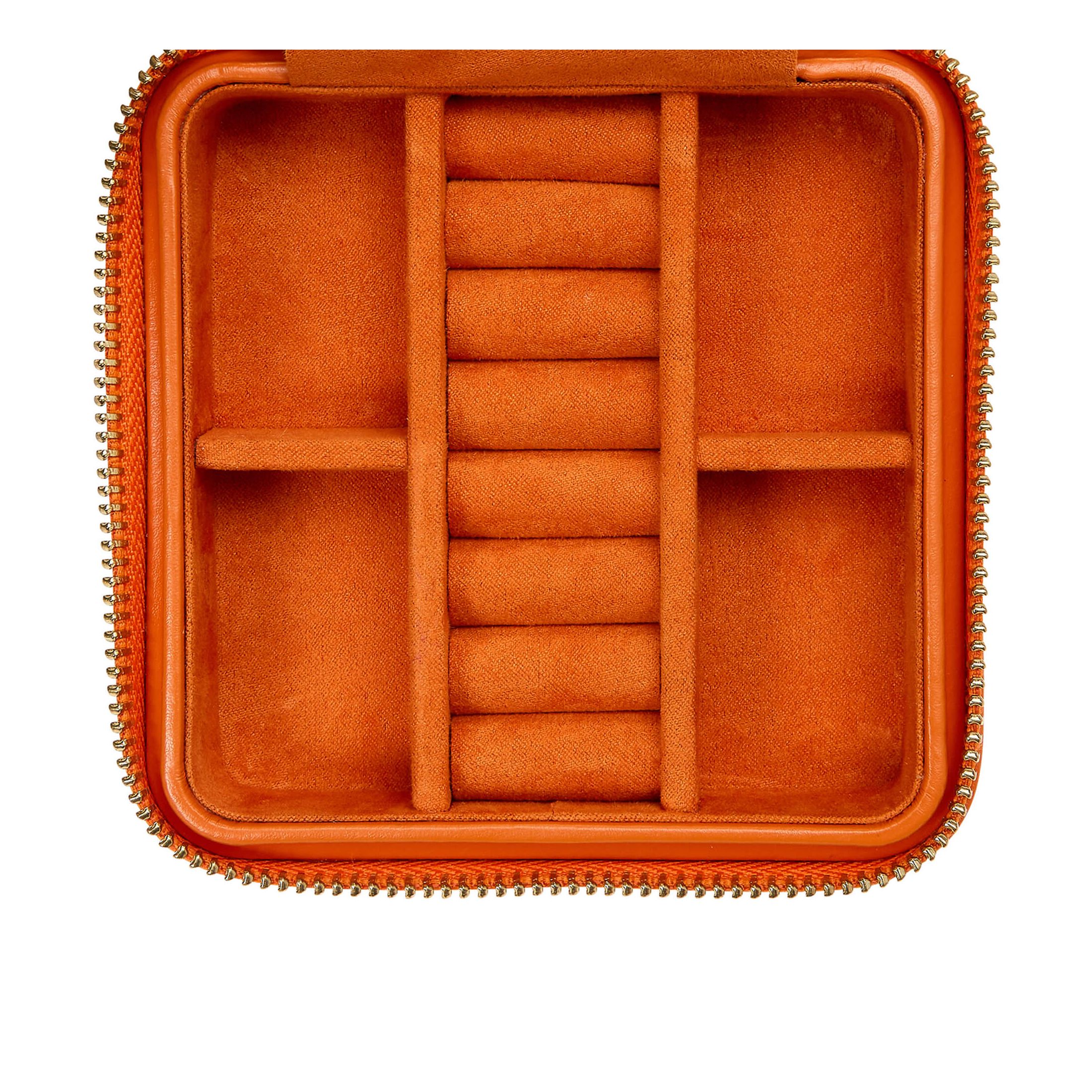 Wolf Maria small zip jewelry case in orange leather LEPAGE