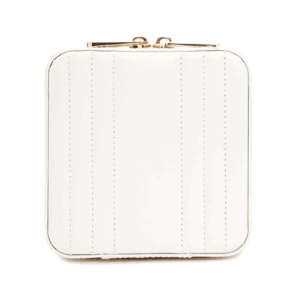 Wolf Maria small zip jewelry case in white leather LEPAGE
