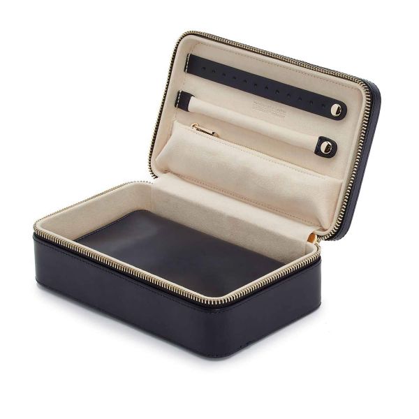 Wolf Maria medium zip jewelry case in navy 