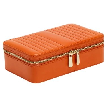 Wolf Maria medium zip jewelry case in tangerine