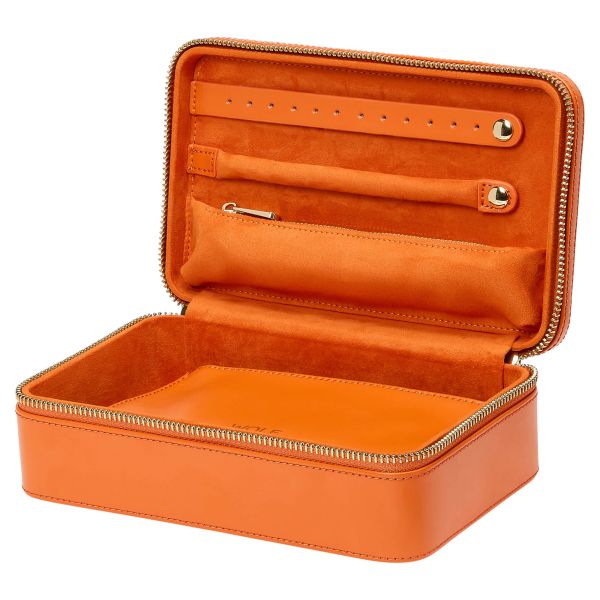 Wolf Maria medium zip jewelry case in tangerine