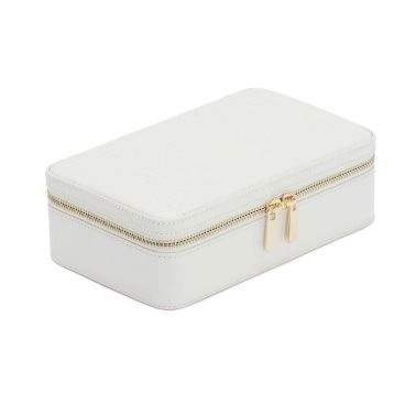 Wolf Maria medium zip jewelry case in white