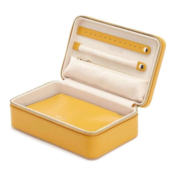 Wolf 1834 Maria Large Zip Jewelry Case Mustard