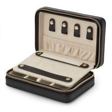Wolf Palermo zip jewelry case in black anthracite