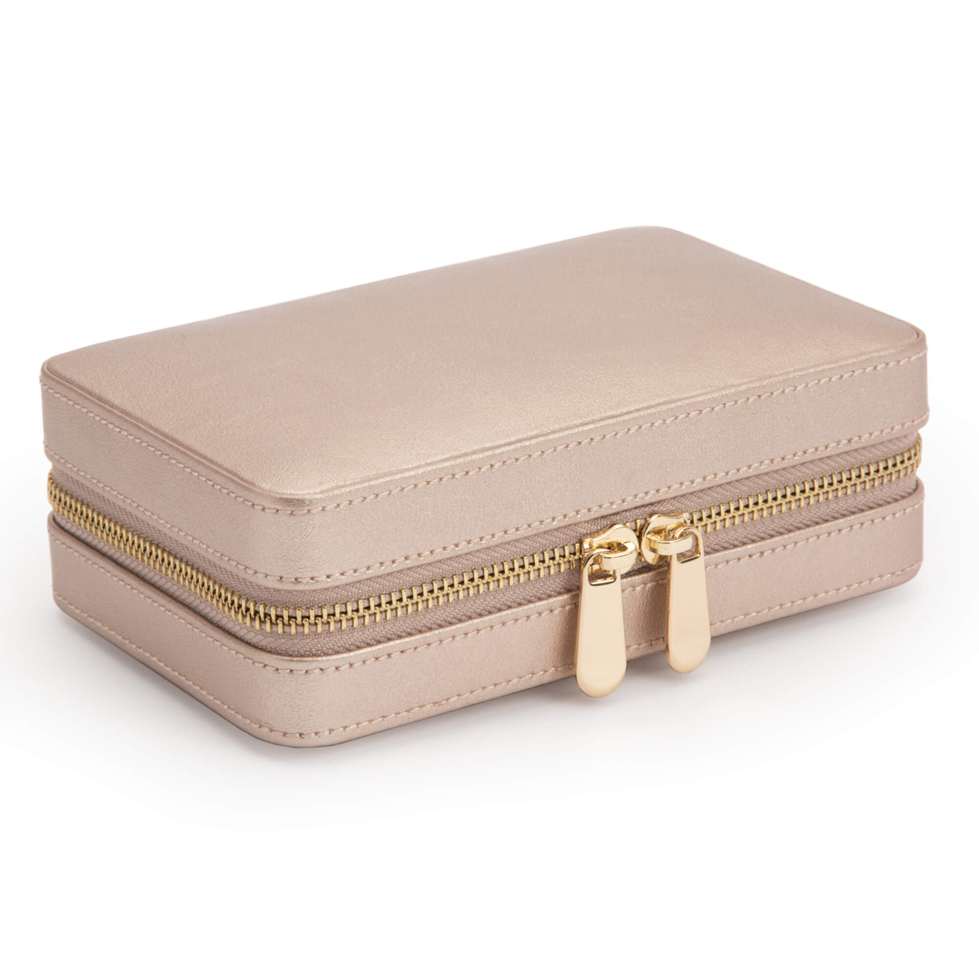 Wolf Palermo zip jewelry case in rose gold