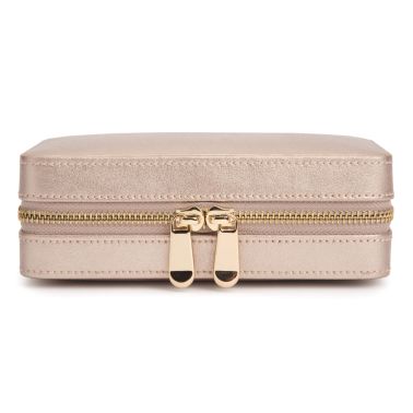 Wolf Palermo zip jewelry case in rose gold