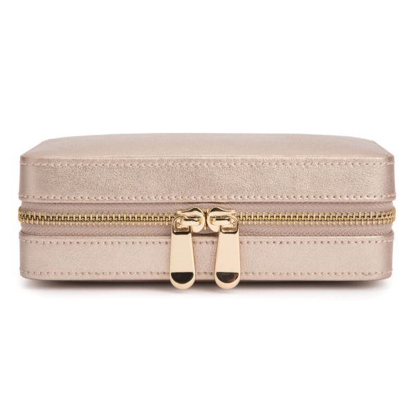 Wolf Palermo zip jewelry case in rose gold