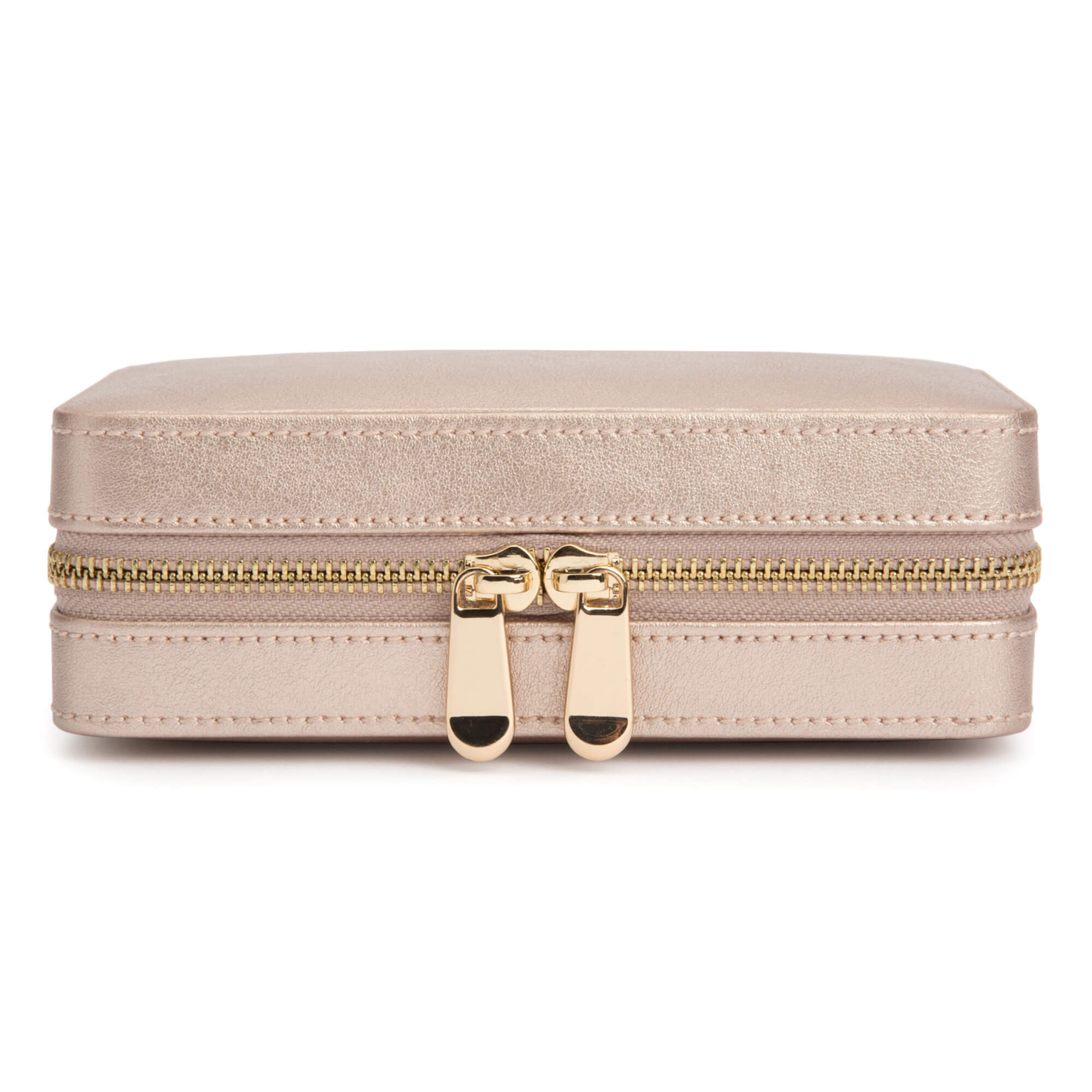Wolf Palermo zip jewelry case in rose gold