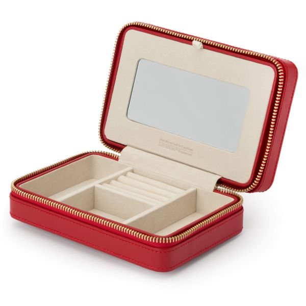 Wolf Palermo zip jewelry case in red
