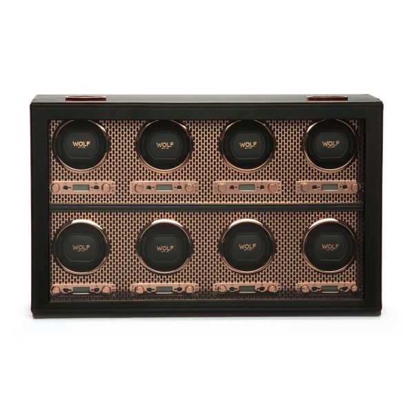Programmable watch winder for eight watches Wolf 1834 Axis Copper vegan leather