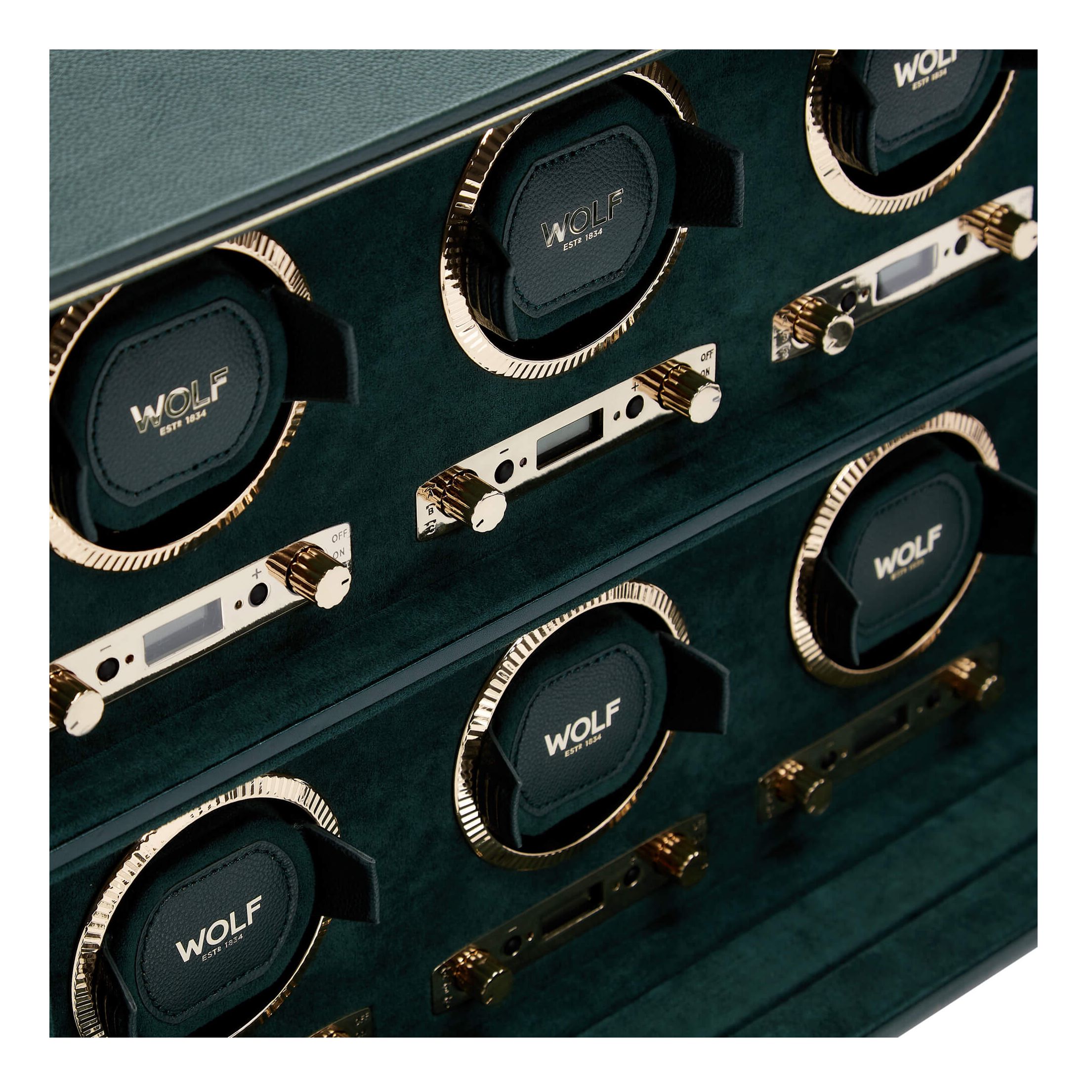 British Racing Green 8 Watches Winder Wolf 1834 Lepage
