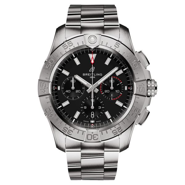 Montre Breitling Avenger B01 Chronograph automatique cadran noir bracelet acier 44 mm AB0147101B1A1