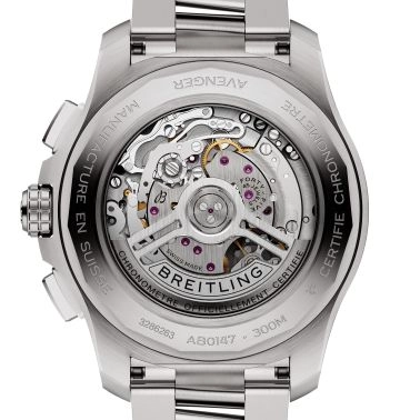 Breitling Avenger B01 Chronograph automatic watch black dial steel bracelet 44 mm