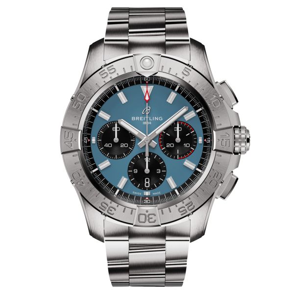 Montre Breitling Avenger B01 Chronograph automatique cadran bleu bracelet acier 44 mm AB0147101C1A1