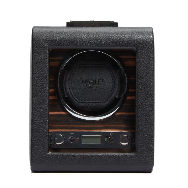 Programmable watch winder for single watch Wolf 1834 Roadster vegan leather