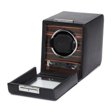 Programmable watch winder for single watch Wolf 1834 Roadster vegan leather