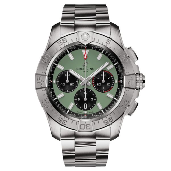 Breitling Avenger B01 Chronograph automatic watch green dial steel bracelet 44 mm